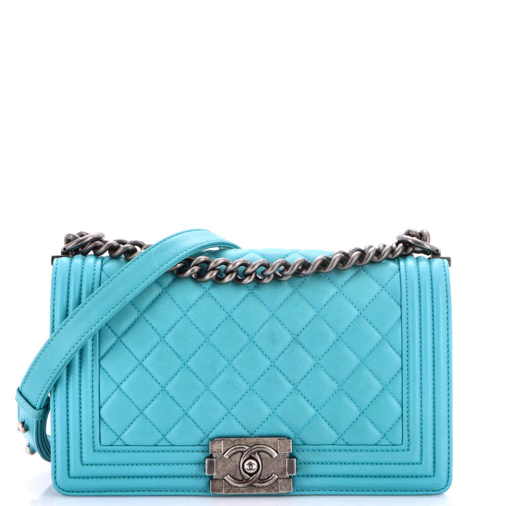 Chanel Old Medium Boy Flap Bag Quilted Lambskin